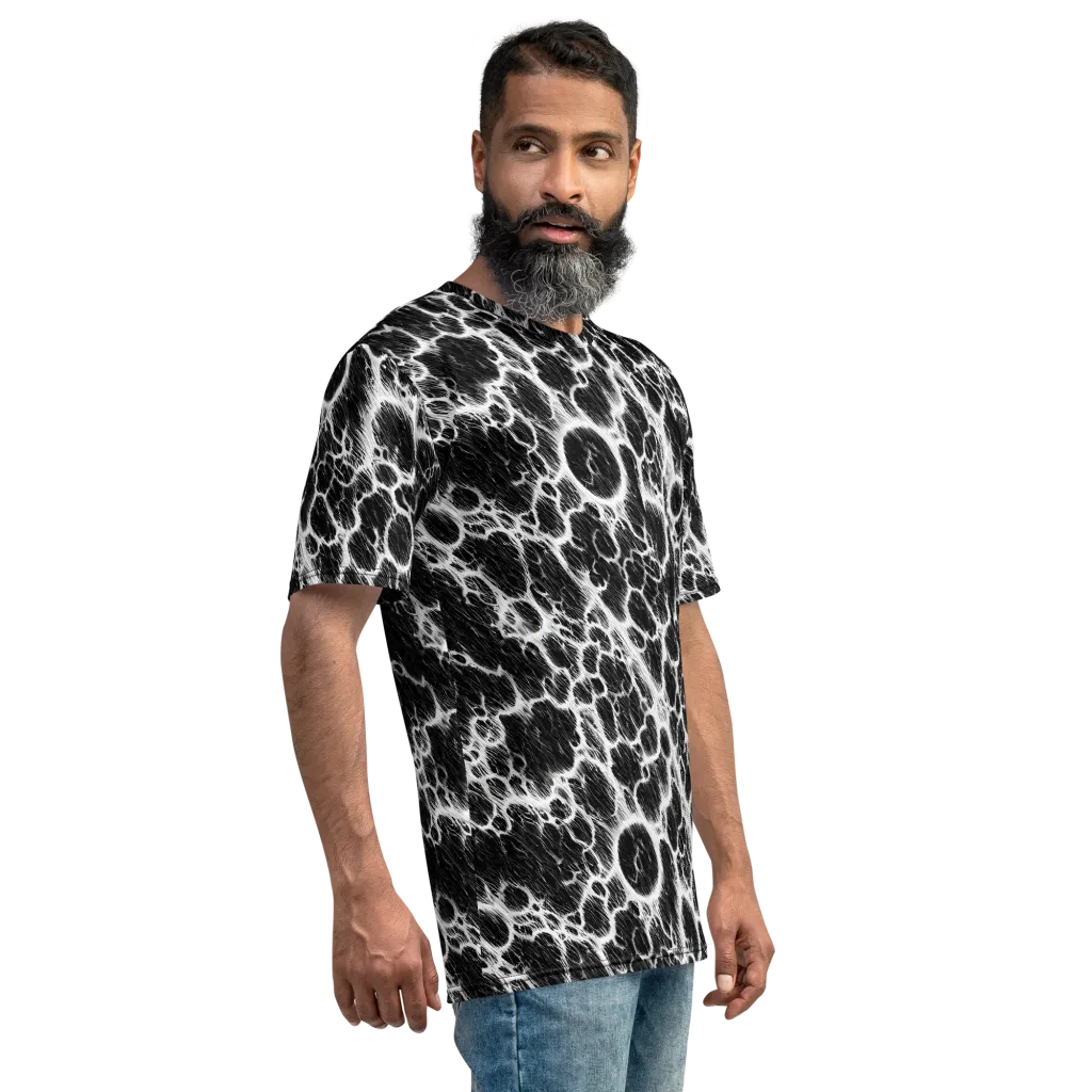 Black Ice Rift on Men's Crew Neck T-Shirt — Right