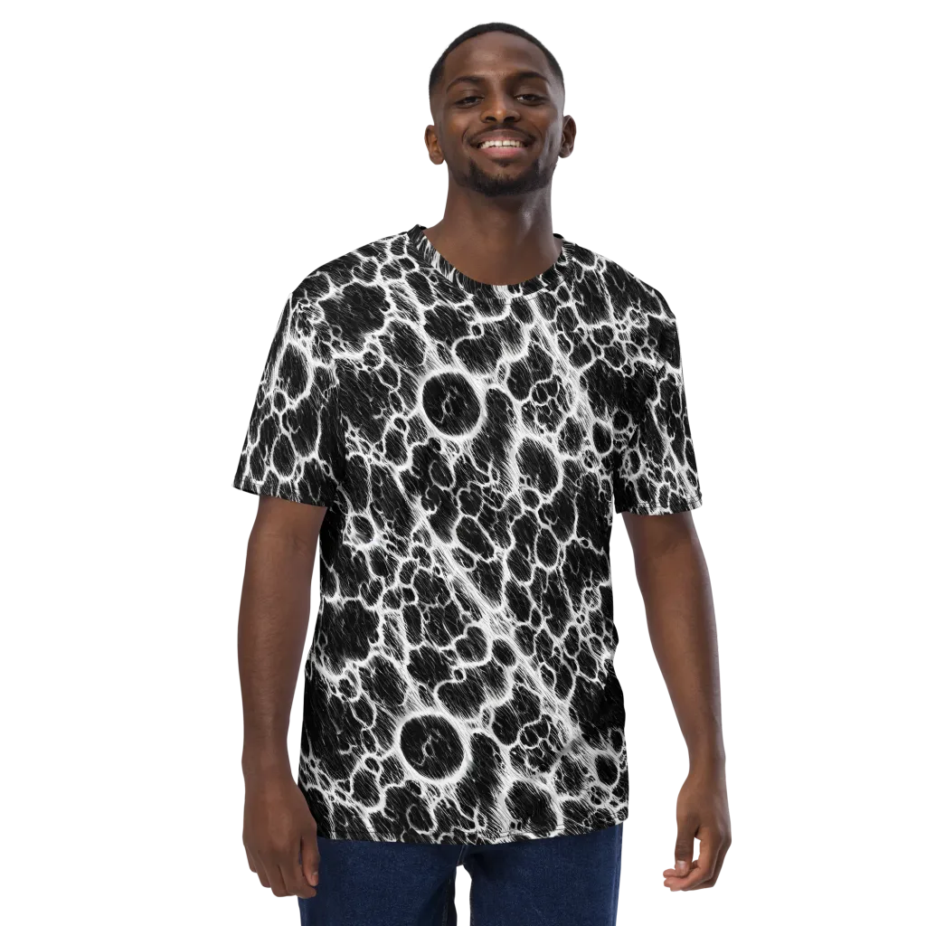 Black Ice Rift on Men's Crew Neck T-Shirt — Front