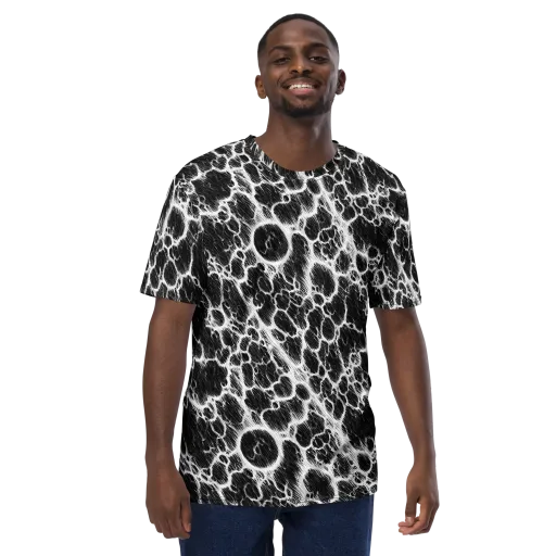 Black Ice Rift on a Men's Crew Neck T-Shirt