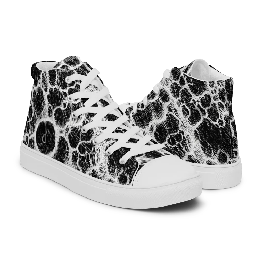 Black Ice Rift on Men's High Top Canvas Shoes — Right
