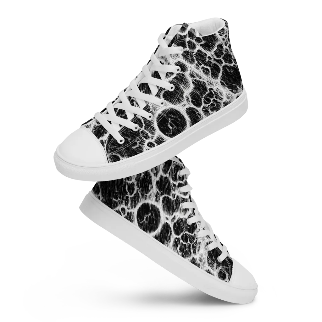 Black Ice Rift on Men's High Top Canvas Shoes — Front
