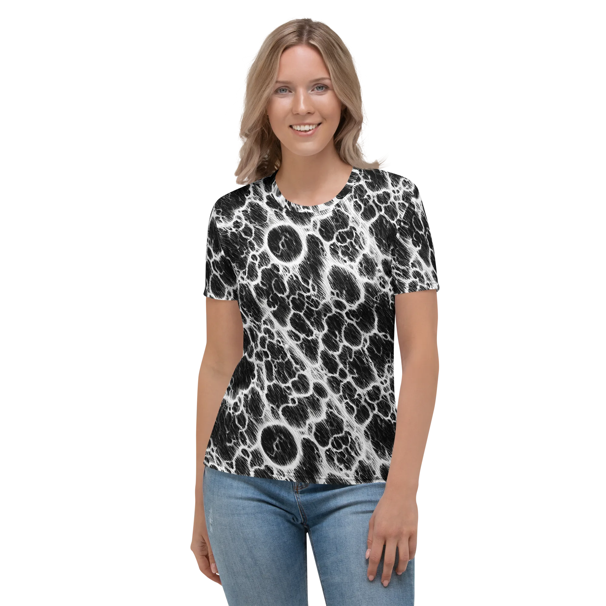 Black Ice Rift on Women's Crew Neck T-Shirt — Front