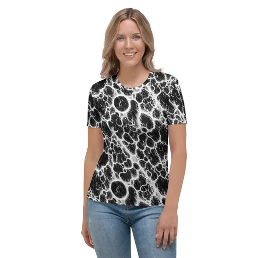 Black Ice Rift on a Women's Crew Neck T-Shirt