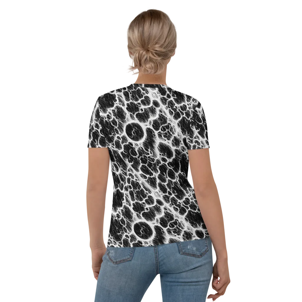 Black Ice Rift on Women's Crew Neck T-Shirt — Back