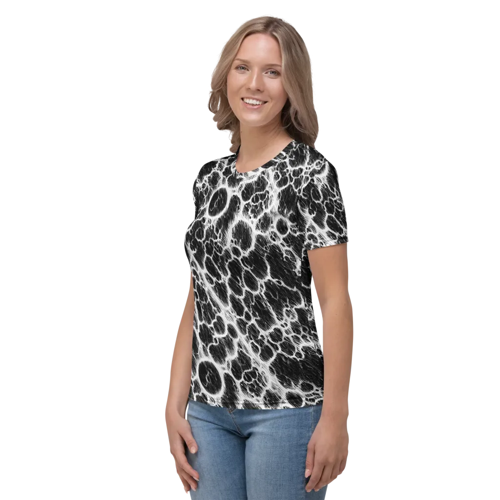 Black Ice Rift on Women's Crew Neck T-Shirt — Left