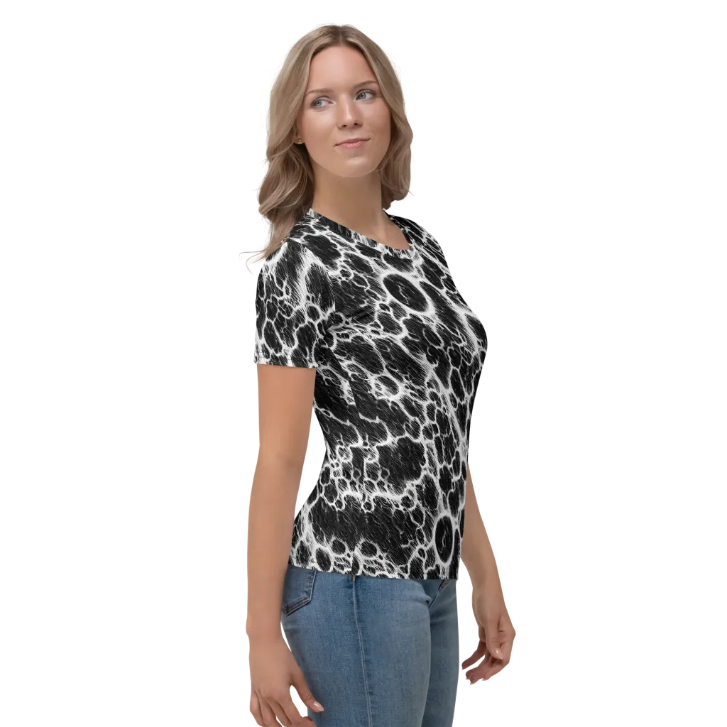 Black Ice Rift on Women's Crew Neck T-Shirt — Right