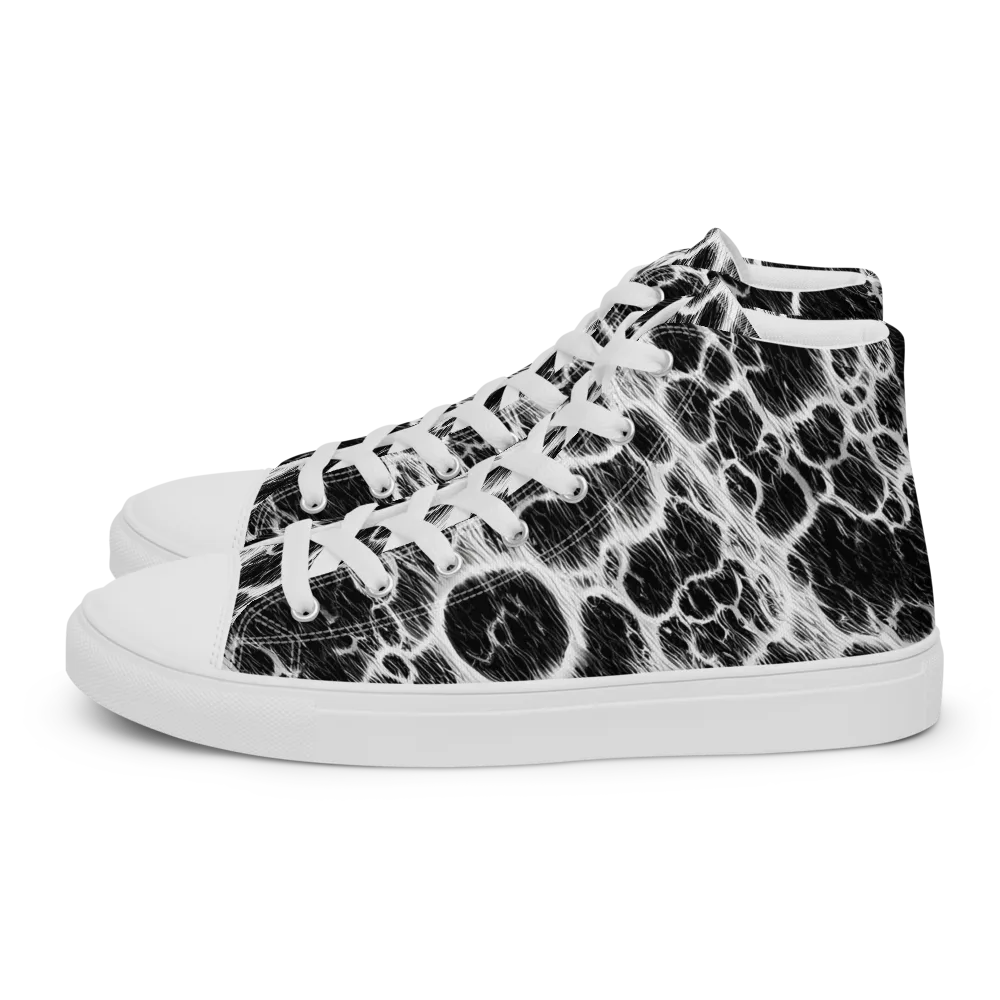 Black Ice Rift on Women's High Top Canvas Shoes — Left