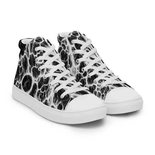 Black Ice Rift on a Women's High Top Canvas Shoes