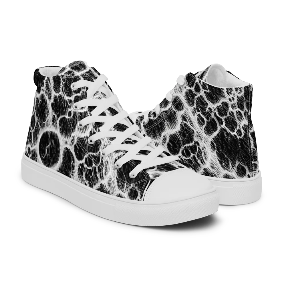 Black Ice Rift on Women's High Top Canvas Shoes — Right