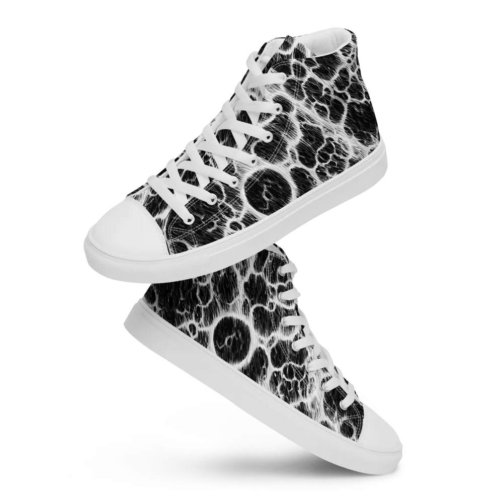 Black Ice Rift on Women's High Top Canvas Shoes — Front