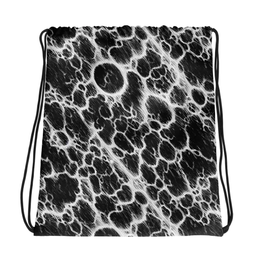 Black Ice Rift on a Drawstring Bag