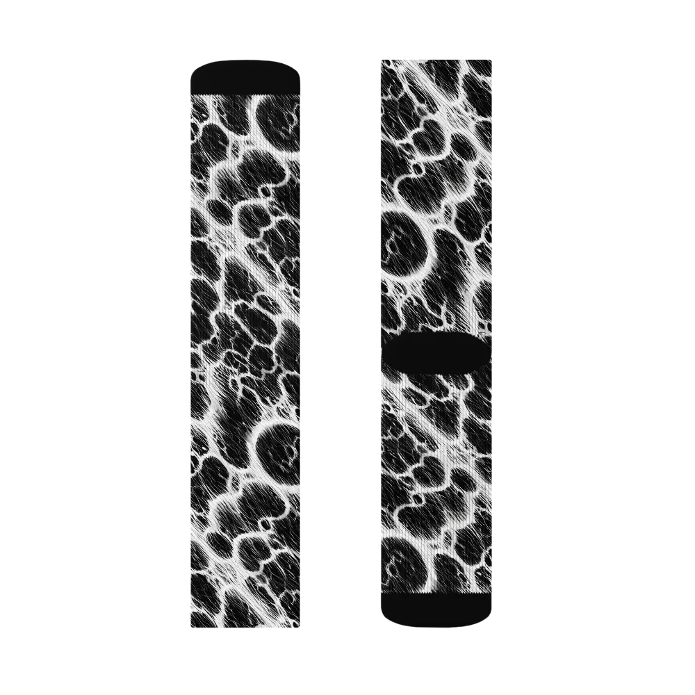Black Ice Rift on Socks — Left Sock