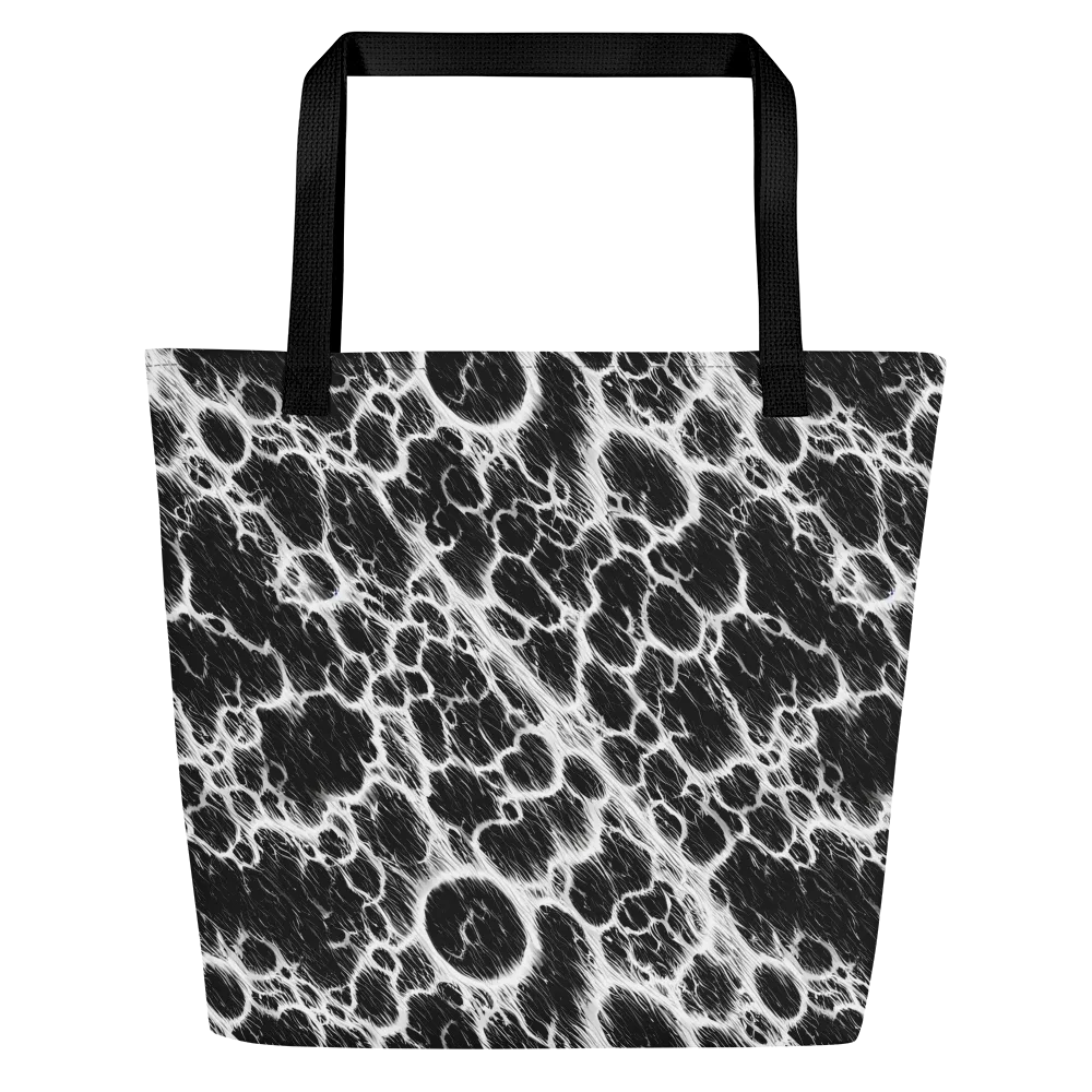 Black Ice Rift on Large Tote Bag W/ Pocket — Front