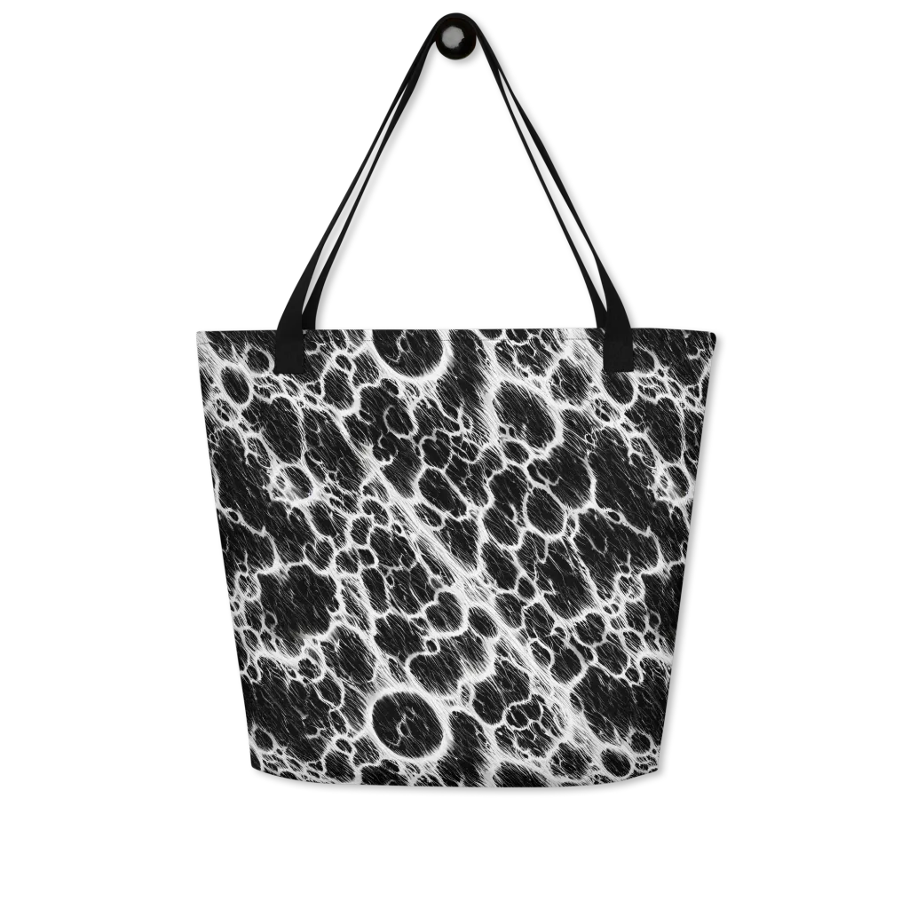 Black Ice Rift on Large Tote Bag W/ Pocket — Front