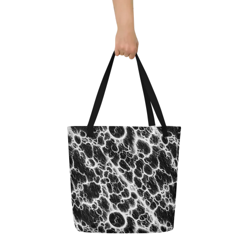 Black Ice Rift on a Large Tote Bag W/ Pocket