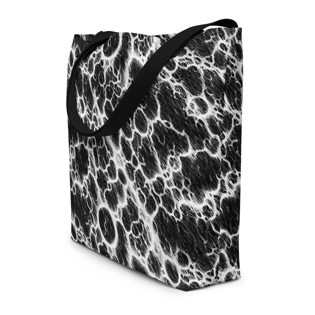 Black Ice Rift on Large Tote Bag W/ Pocket — Front