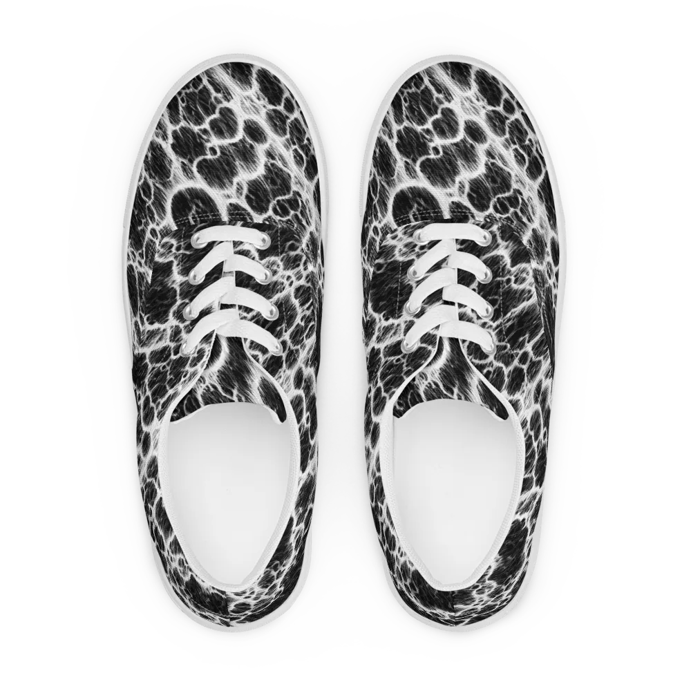Black Ice Rift on Men's Lace-Up Canvas Shoes — Front