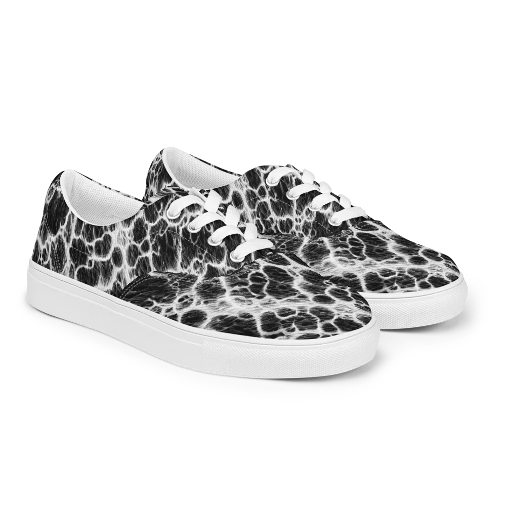 Black Ice Rift on Men's Lace-Up Canvas Shoes — Right Front