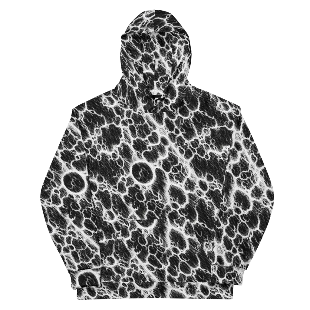 Black Ice Rift on Cotton Hoodie — Front