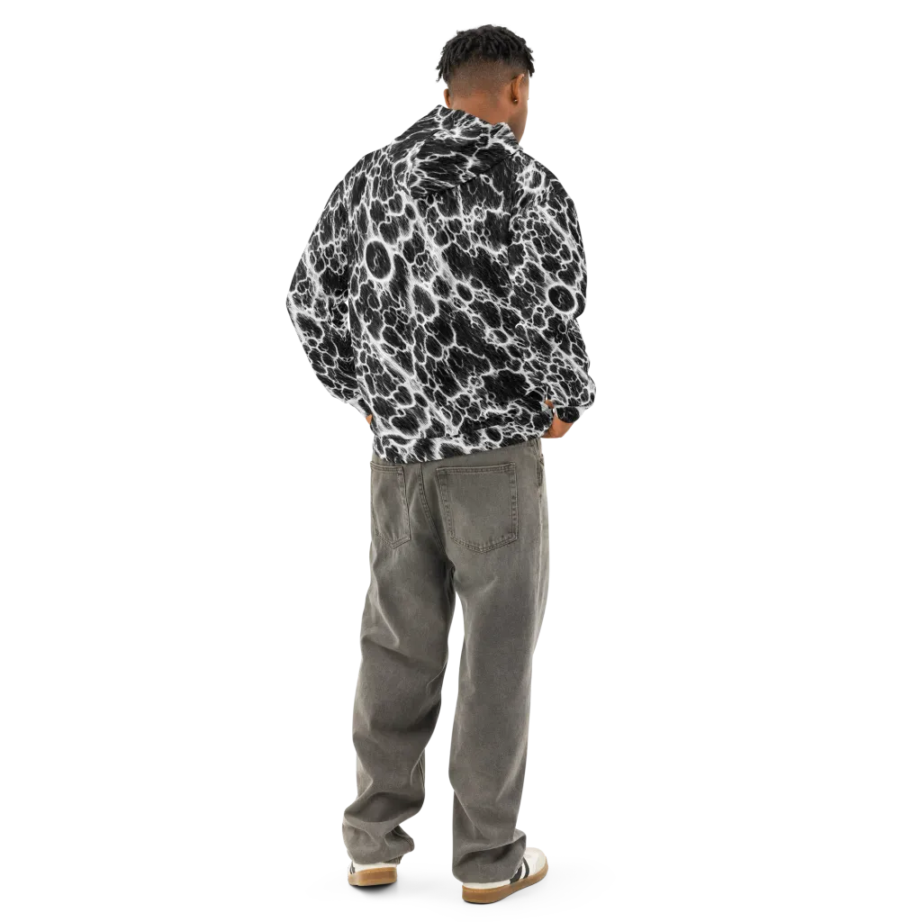 Black Ice Rift on Cotton Hoodie — Back