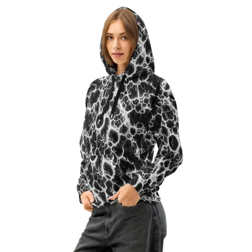 Black Ice Rift on a Cotton Hoodie