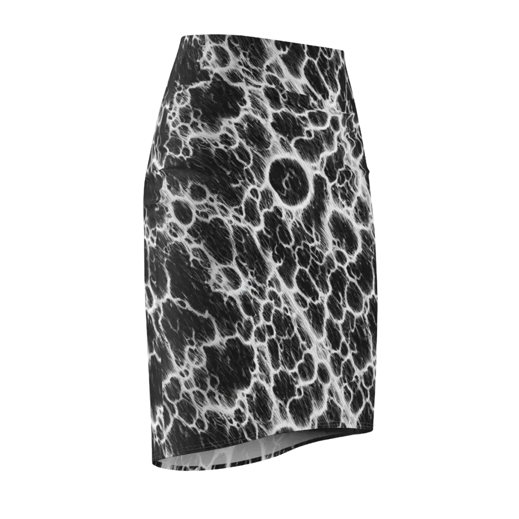 Black Ice Rift on Pencil Skirt — Front Side