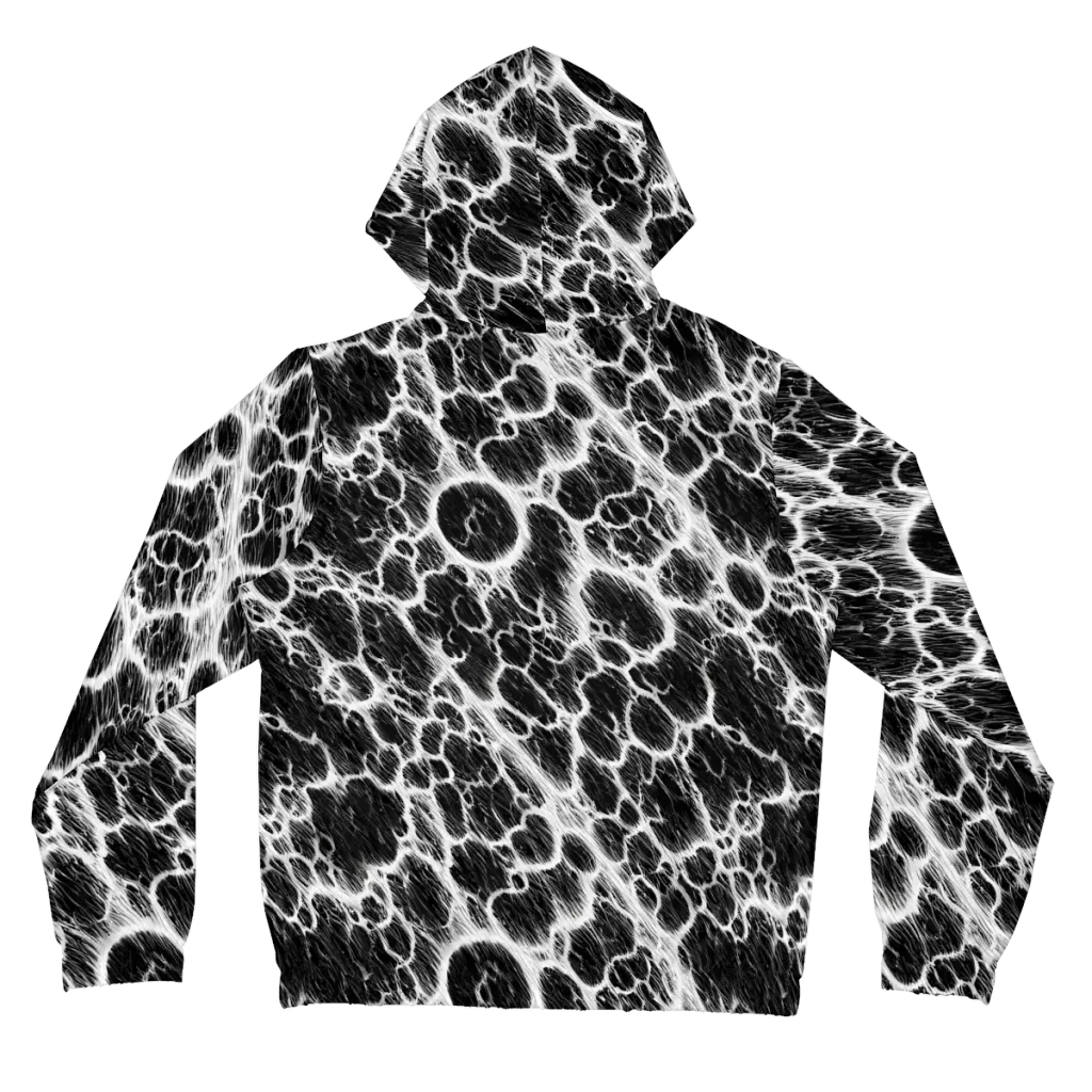 Black Ice Rift on Women's Full-Zip Hoodie — Back