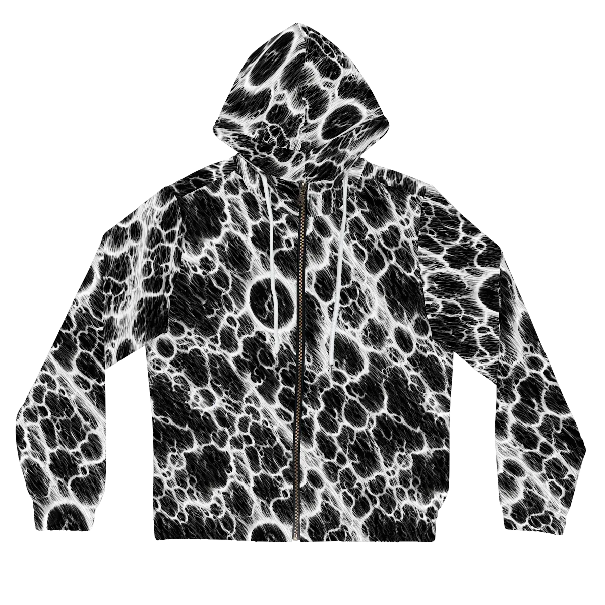 Black Ice Rift on Women's Full-Zip Hoodie — Front