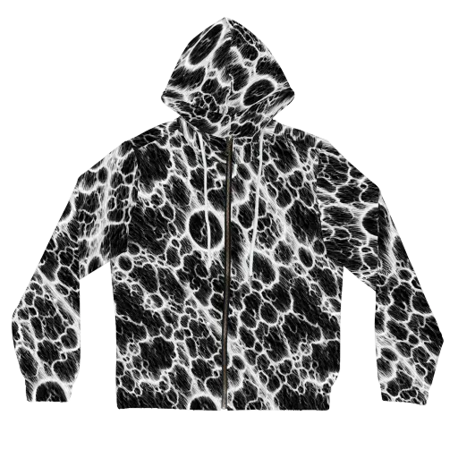 Black Ice Rift on a Women's Full-Zip Hoodie
