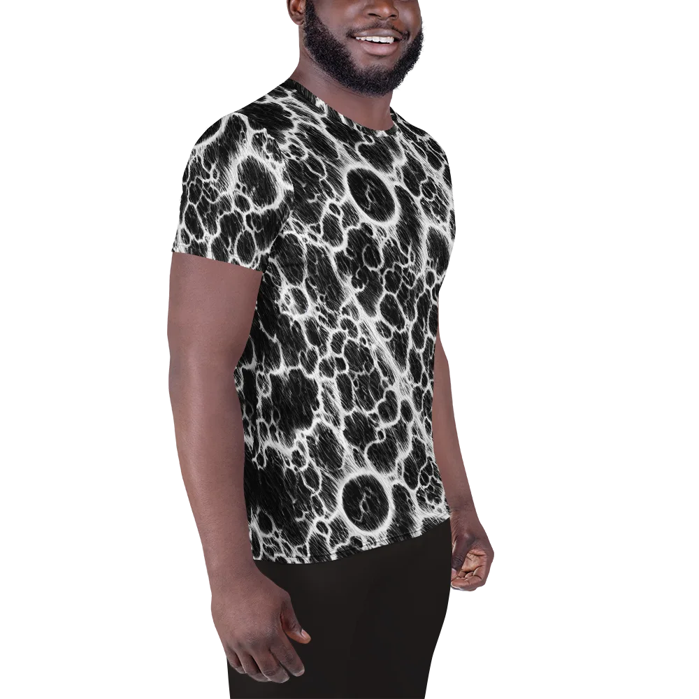 Black Ice Rift on Men's Athletic T-Shirt — Right