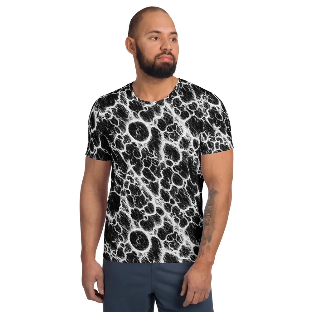 Black Ice Rift on Men's Athletic T-Shirt — Front