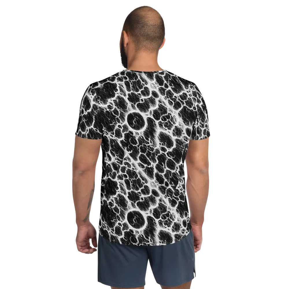Black Ice Rift on Men's Athletic T-Shirt — Back