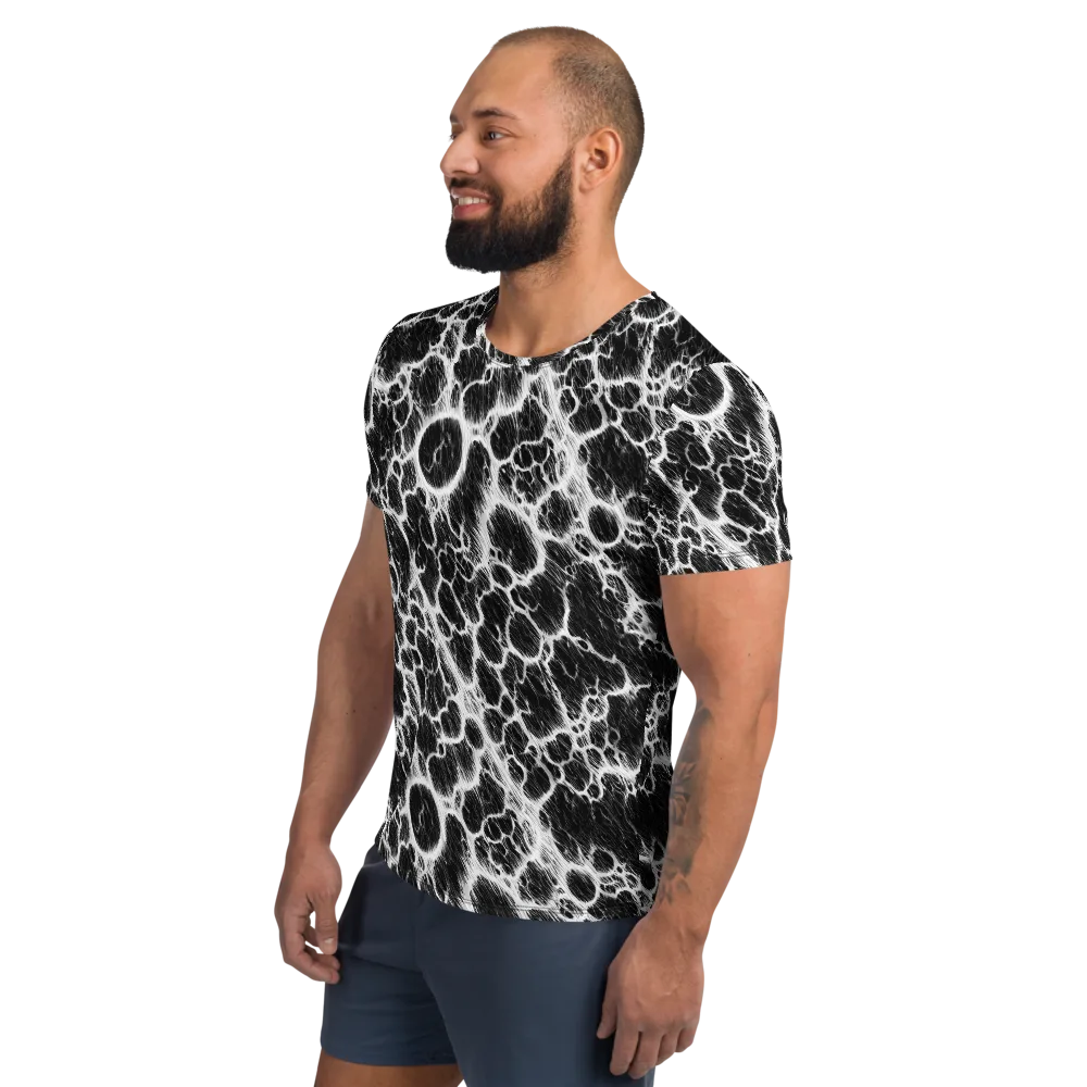 Black Ice Rift on Men's Athletic T-Shirt — Left