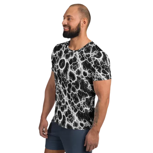 Black Ice Rift on a Men's Athletic T-Shirt