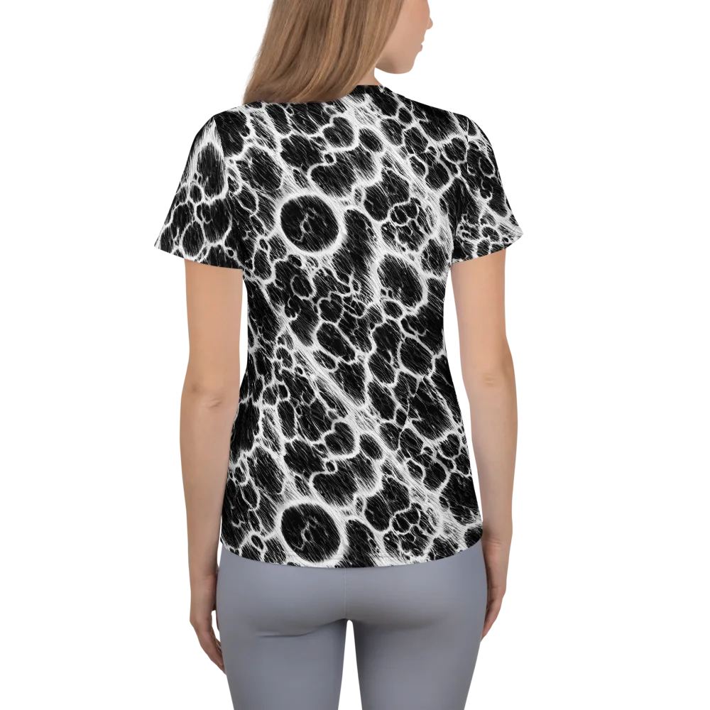 Black Ice Rift on Women's Athletic T-Shirt — Back