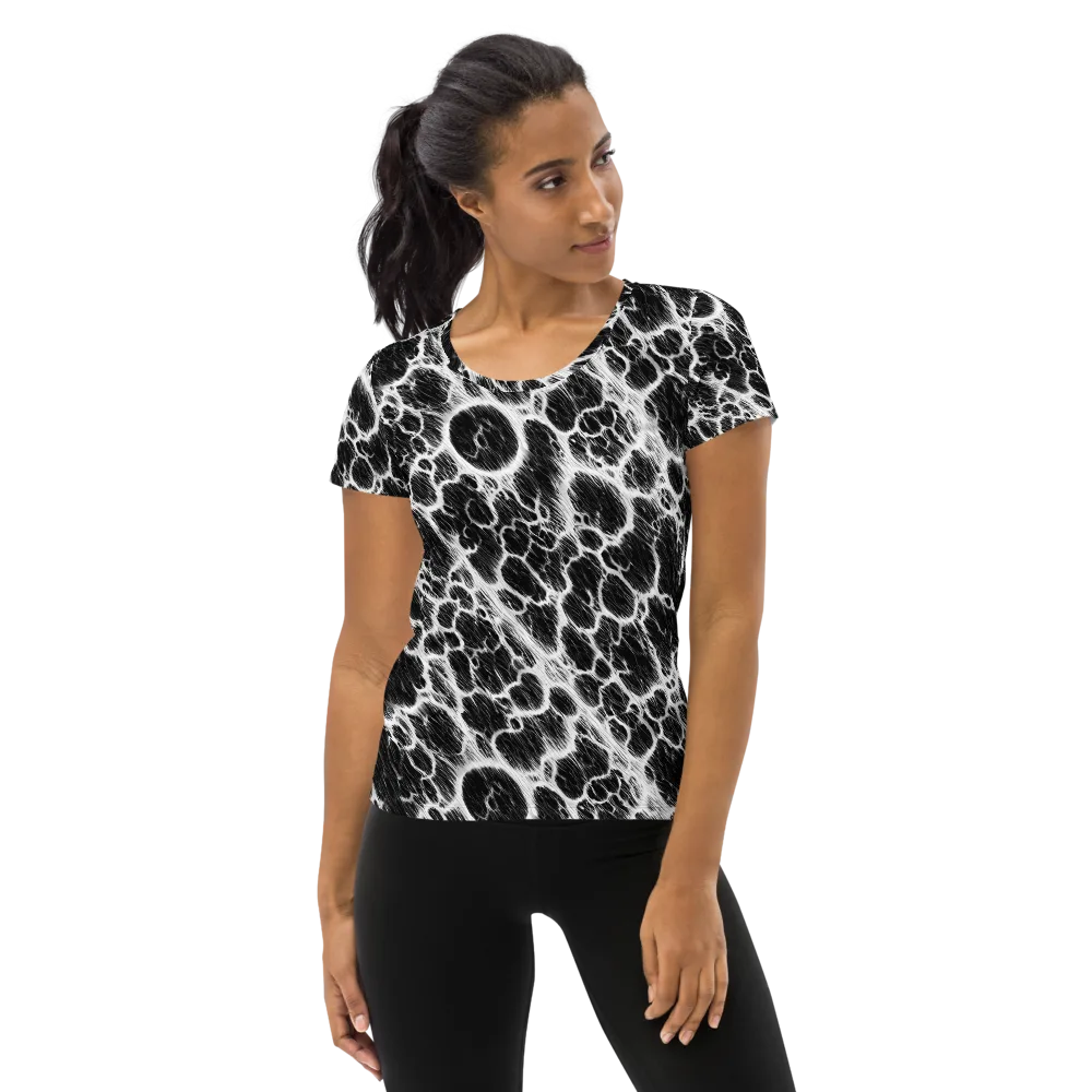 Black Ice Rift on Women's Athletic T-Shirt — Front