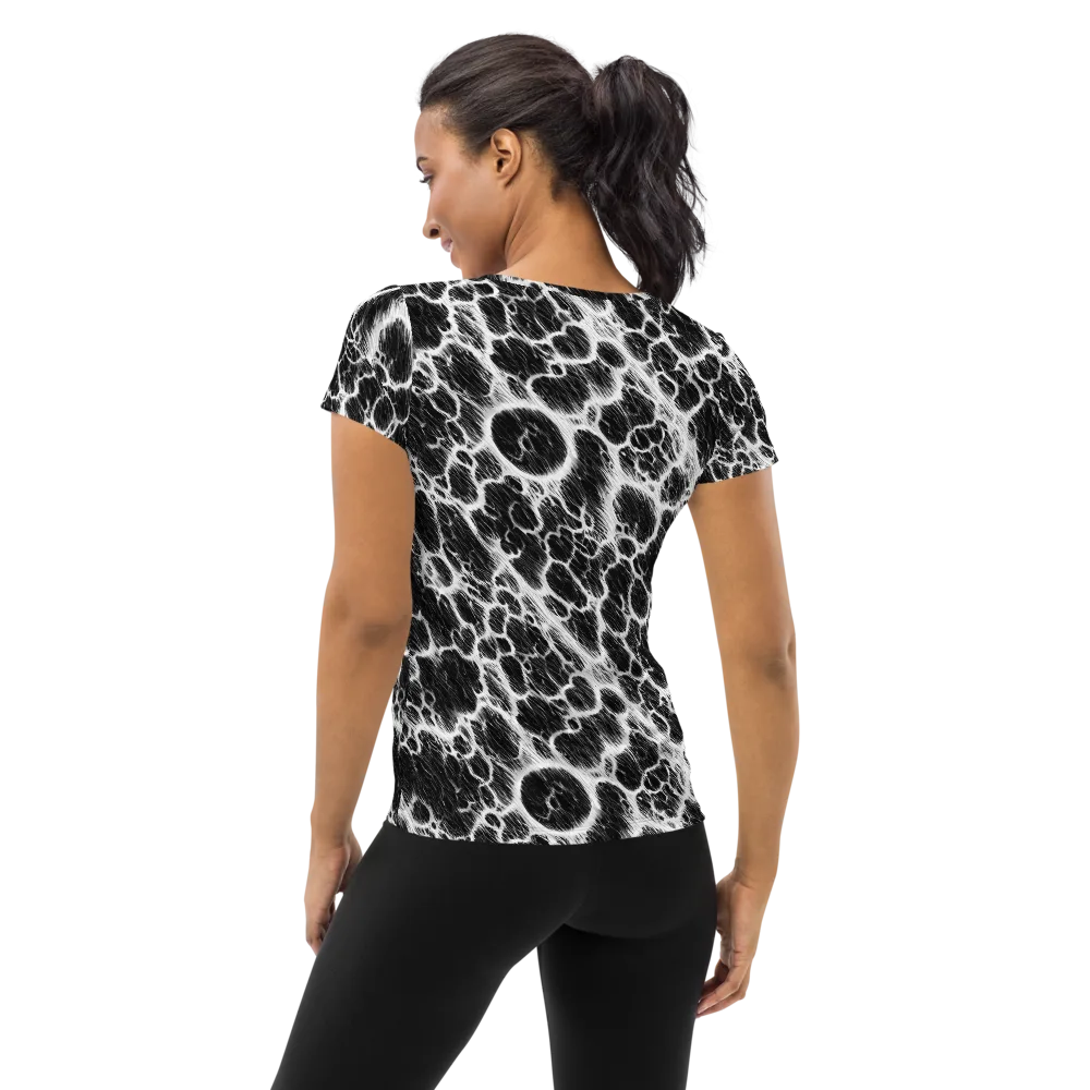 Black Ice Rift on Women's Athletic T-Shirt — Back