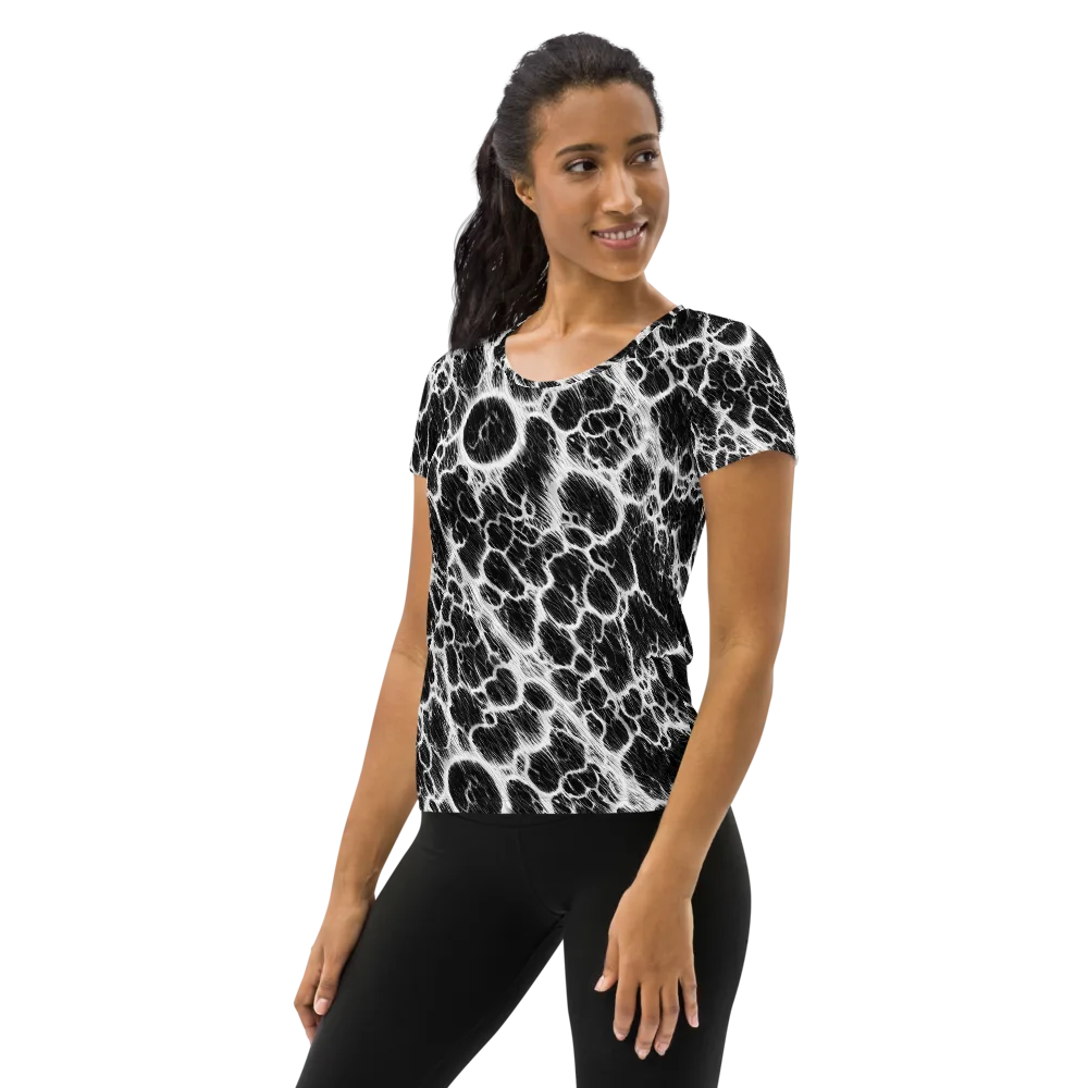 Black Ice Rift on Women's Athletic T-Shirt — Left