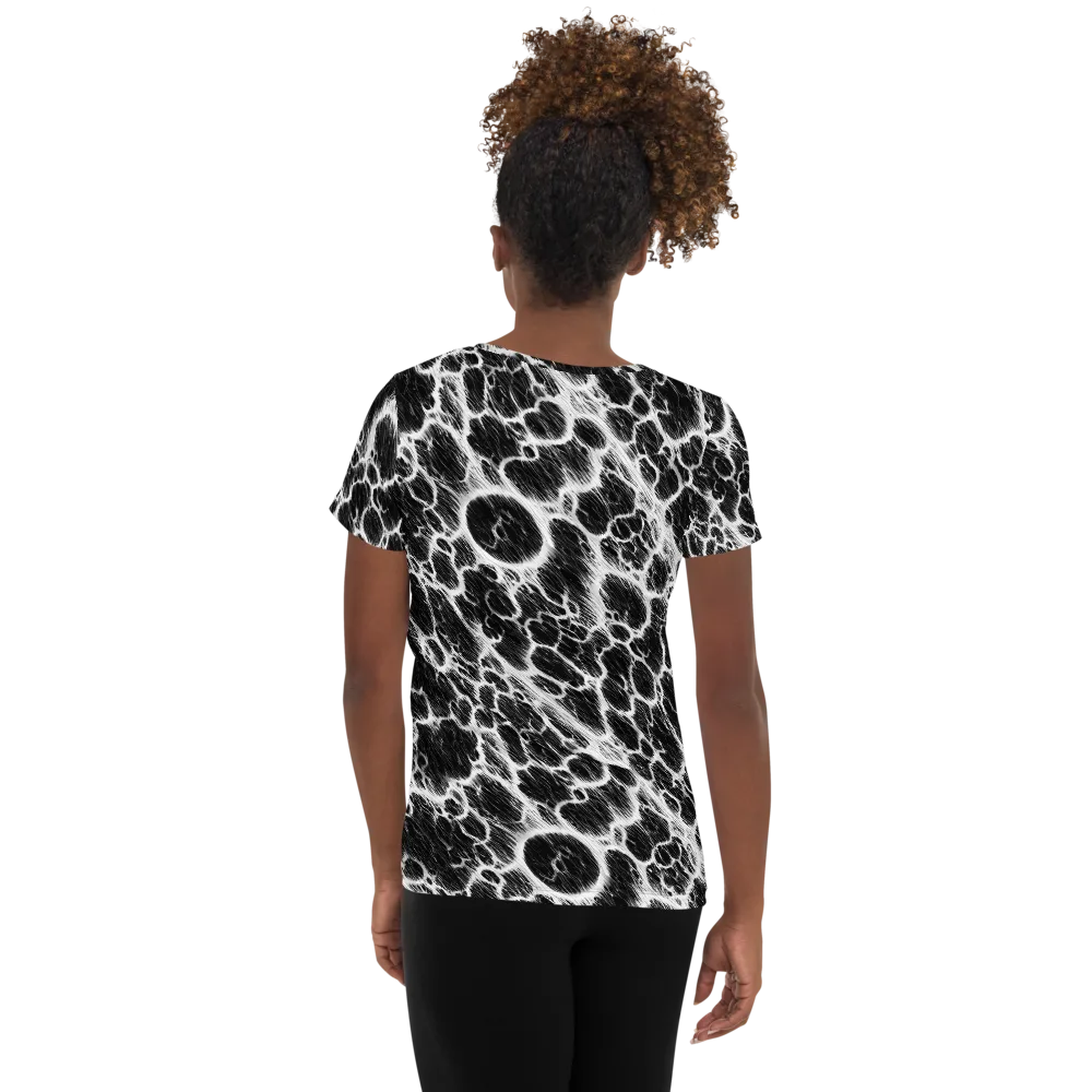 Black Ice Rift on Women's Athletic T-Shirt — Back