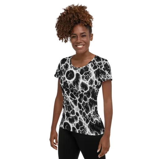 Black Ice Rift on a Women's Athletic T-Shirt
