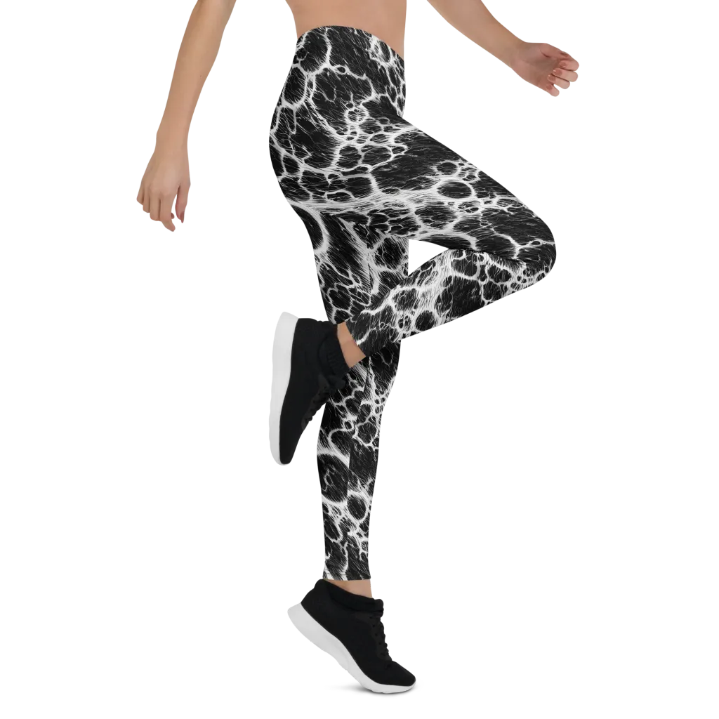 Black Ice Rift on Leggings — Right