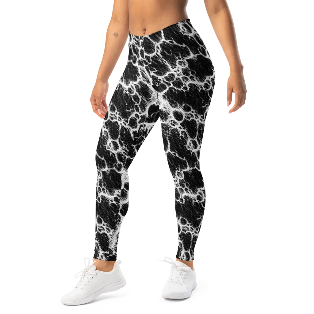 Black Ice Rift on Leggings — Left Front