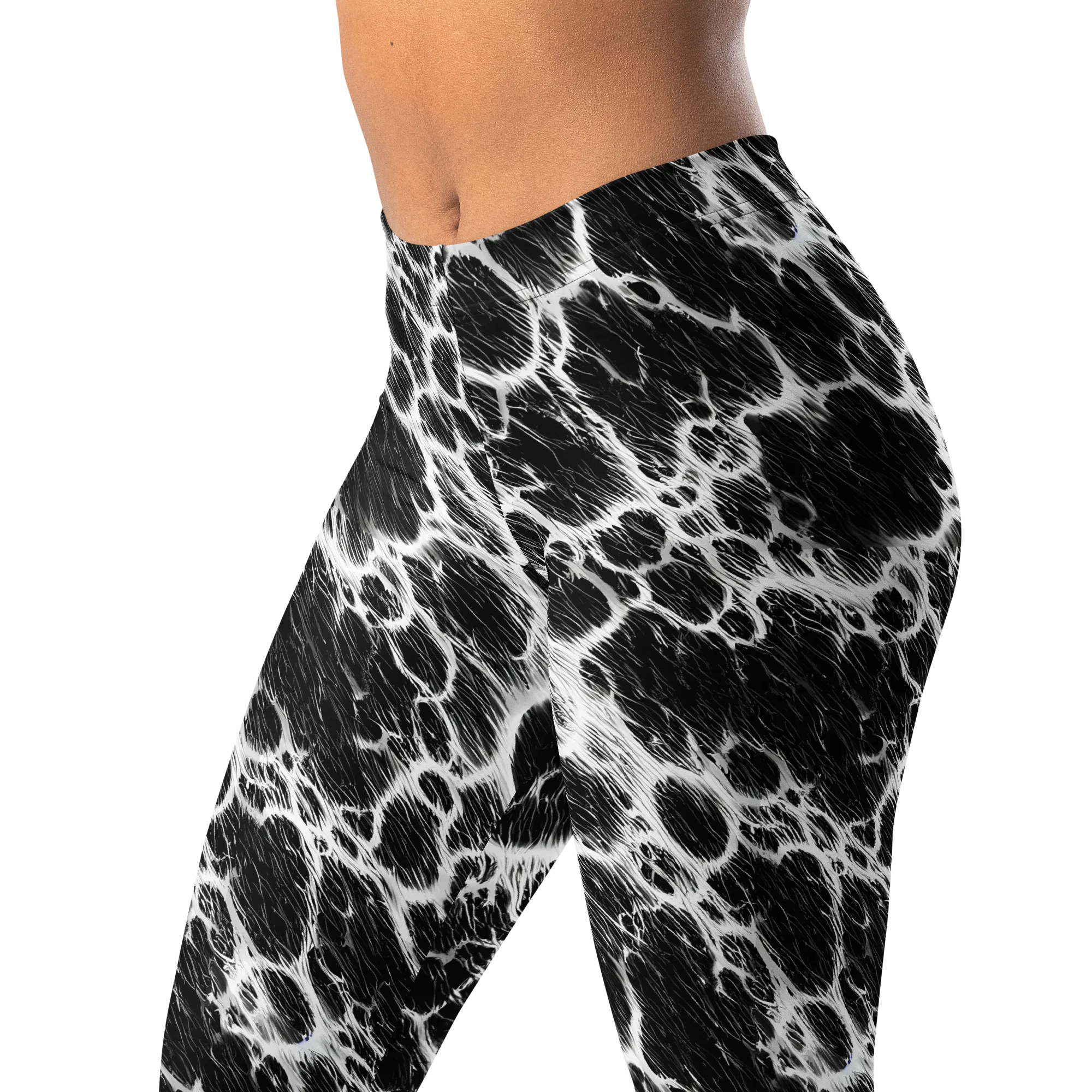 Black Ice Rift on Leggings — Left Front