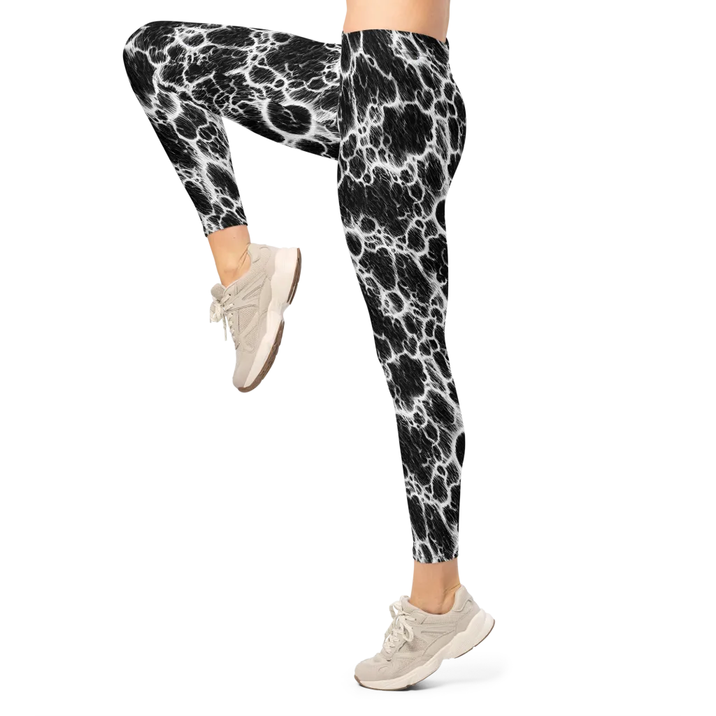 Black Ice Rift on Leggings — Left