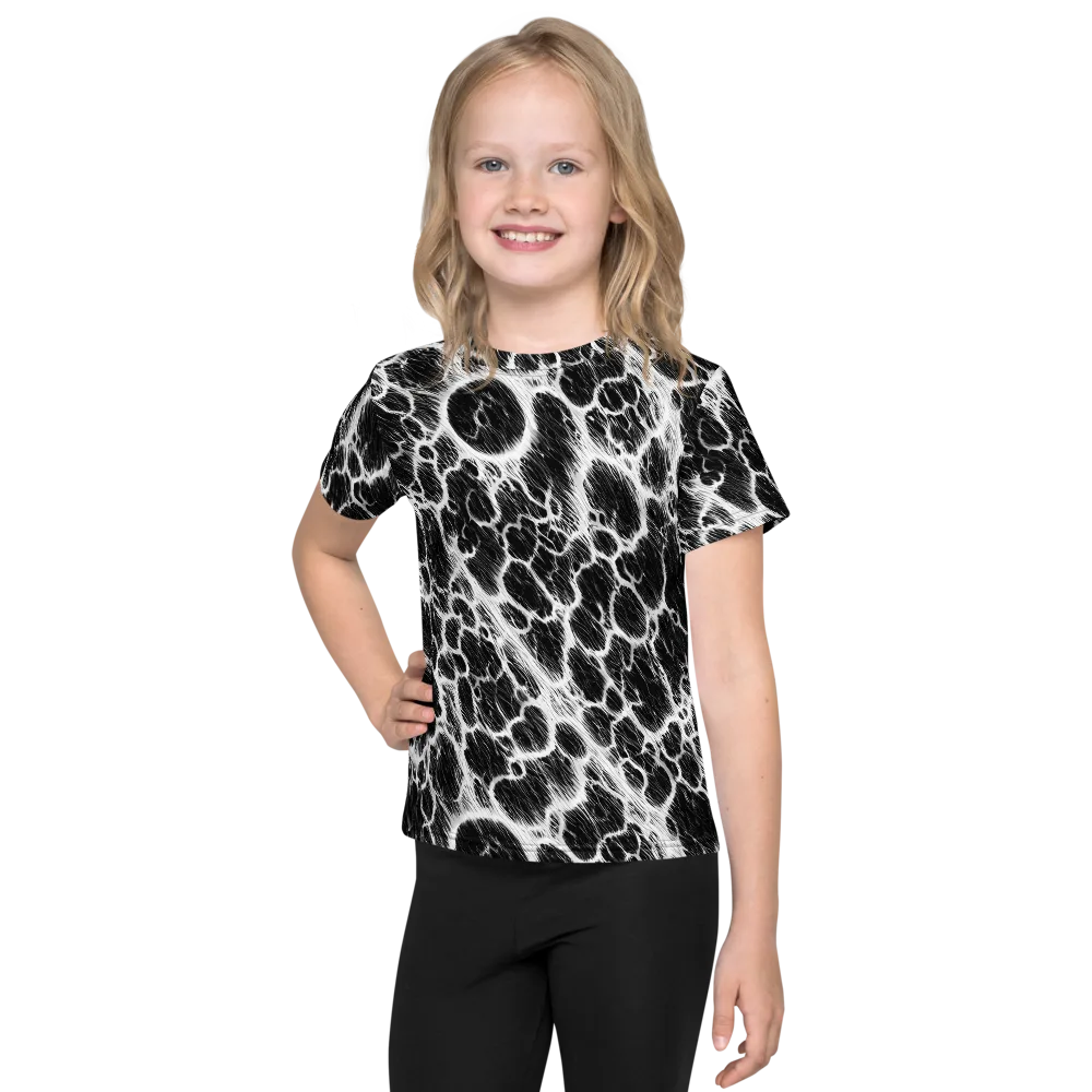 Black Ice Rift on Kids Crew Neck T-Shirt — Front