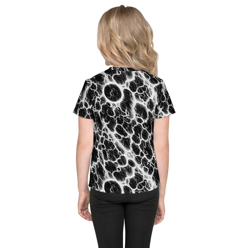Black Ice Rift on Kids Crew Neck T-Shirt — Back