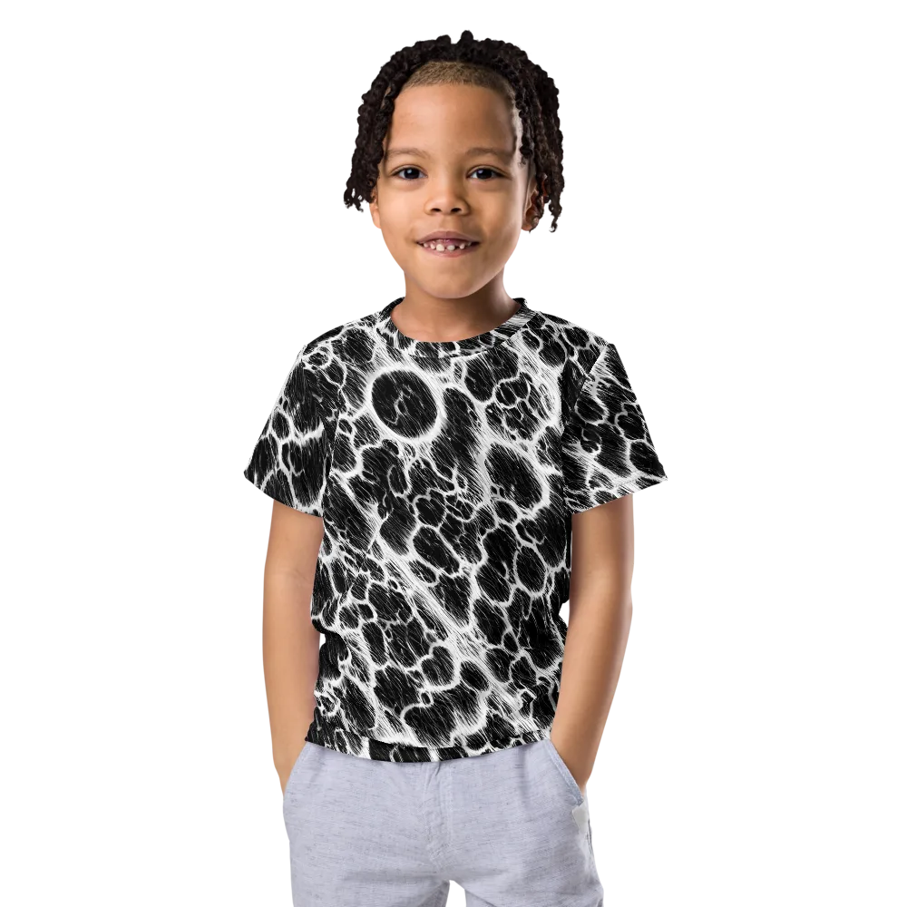 Black Ice Rift on Kids Crew Neck T-Shirt — Front