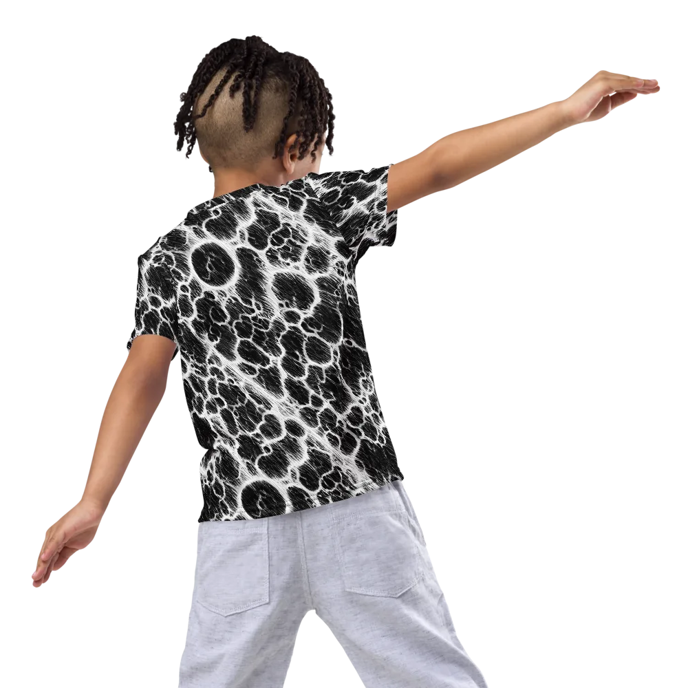 Black Ice Rift on Kids Crew Neck T-Shirt — Back