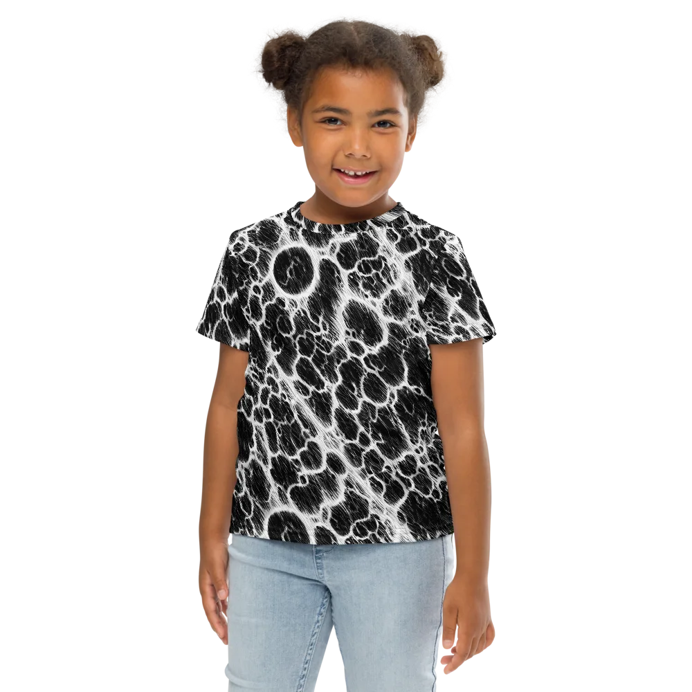 Black Ice Rift on Kids Crew Neck T-Shirt — Front