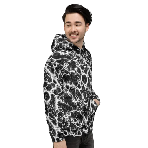 Black Ice Rift on a Hoodie